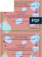 Christmas Gift Certificate