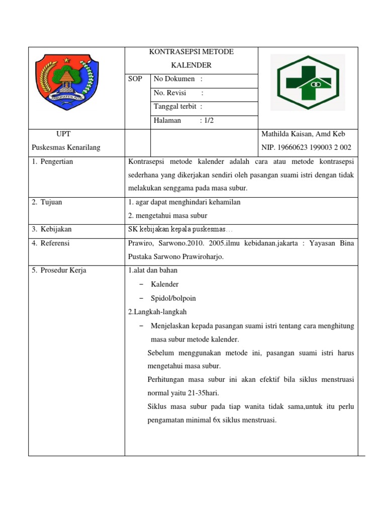Kontrasepsi Metode Kalender