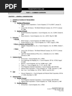 Transportation Law - Syllabus and Cases