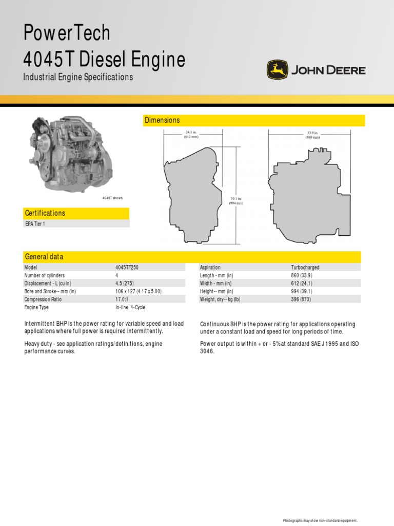 John Deere 125 HP PDF | PDF | Engines | Horsepower