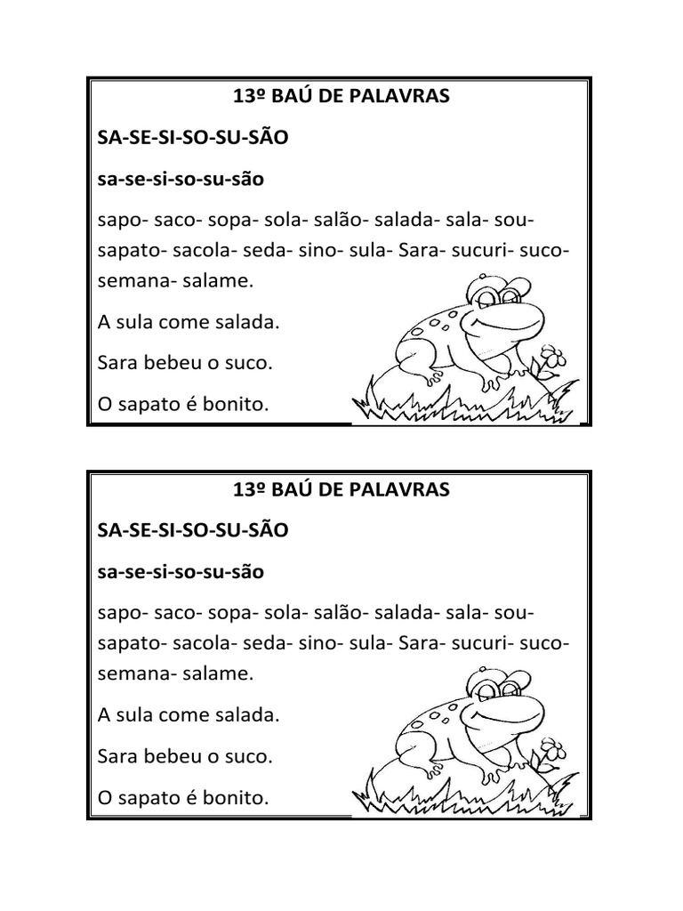 13º Baú de Palavras | PDF