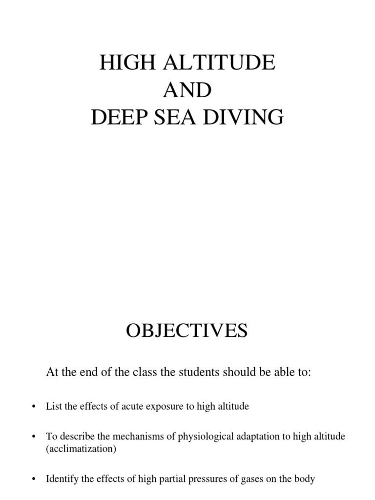 L7 - Respiration in Aviation, Altitude & Deep Sea Diving | PDF ...