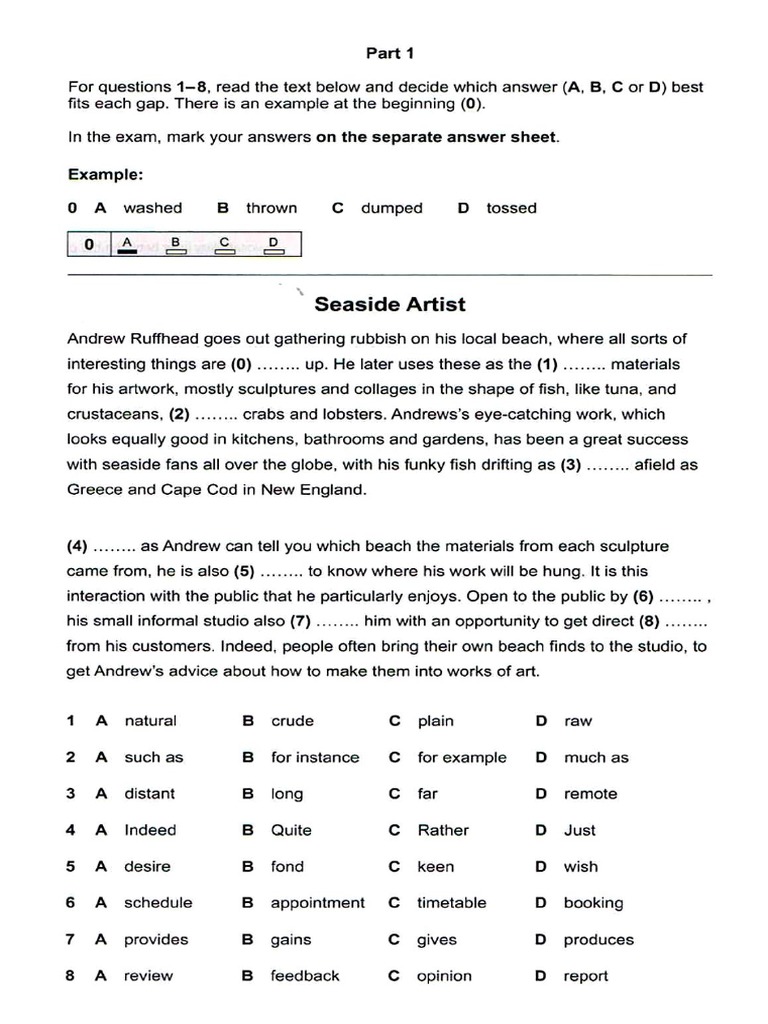 TEST2 - Reading and Use of English | PDF