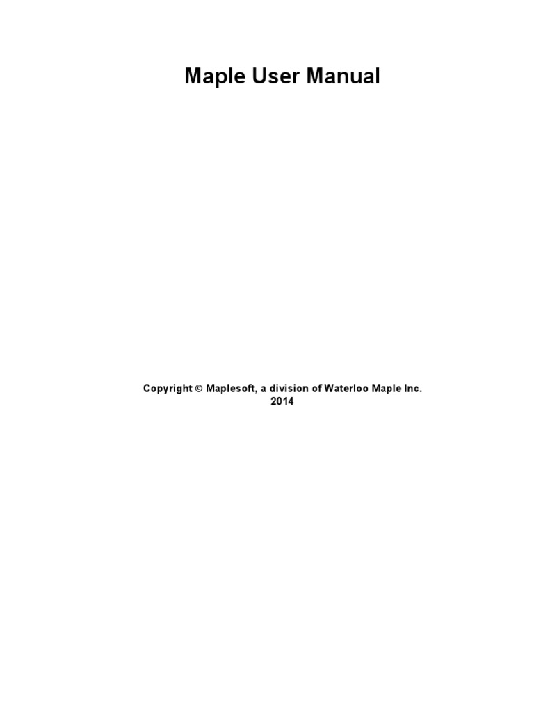 Maple User Manual | PDF | Equations | Algebra