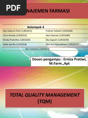 Manajemen Farmasi Kel 1 Tqm Pdf