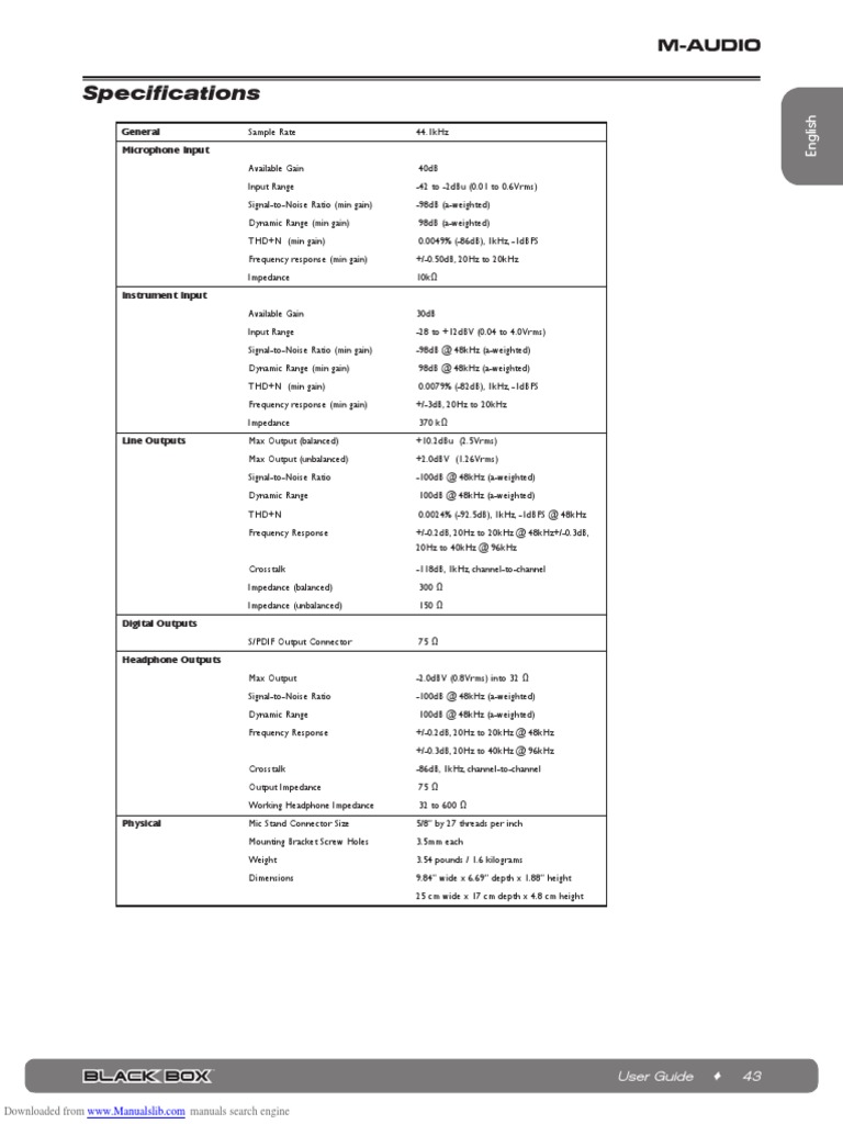 Specifications: General Microphone Input | PDF | Decibel | Microphone