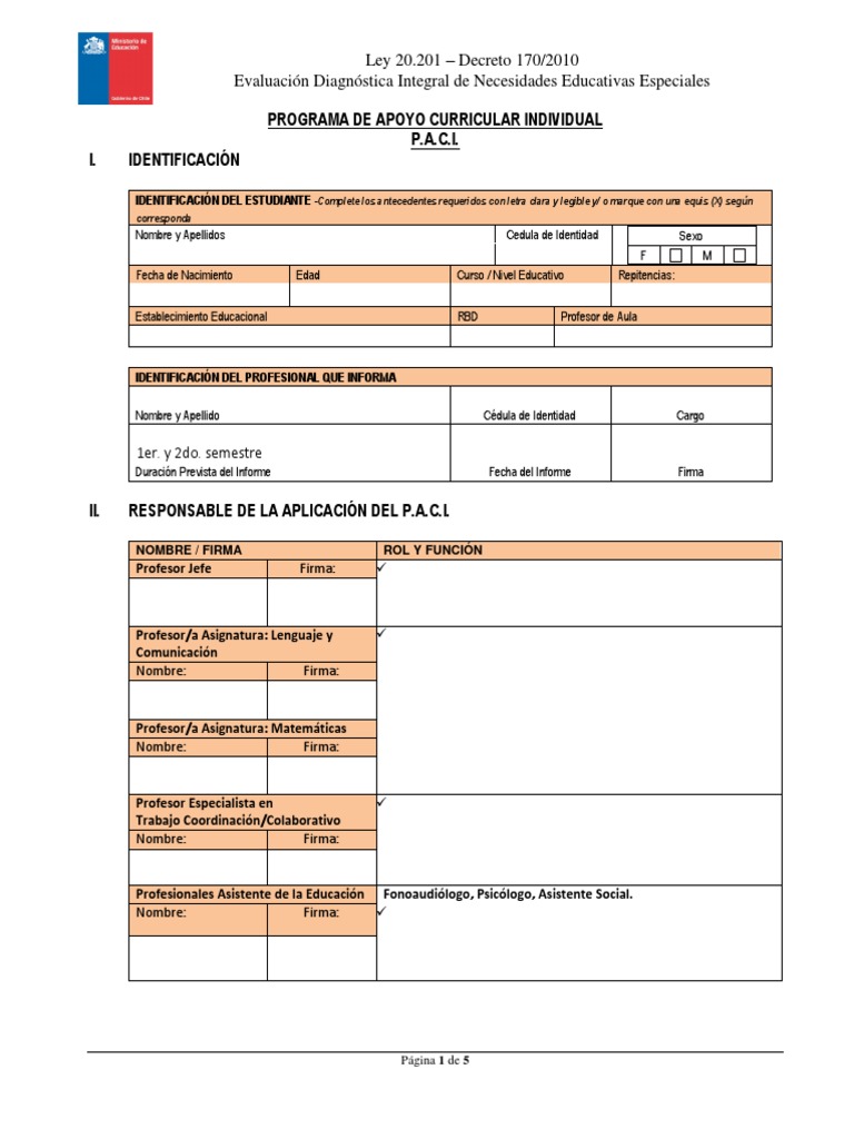 PACI Formato | PDF | Evaluación | Aprendizaje