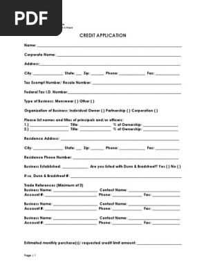 Credit Application 