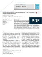 Effect of Hole Reinforcement On The Buckling Behaviour of Thin-Walled Beams Subjected To Combined Loading