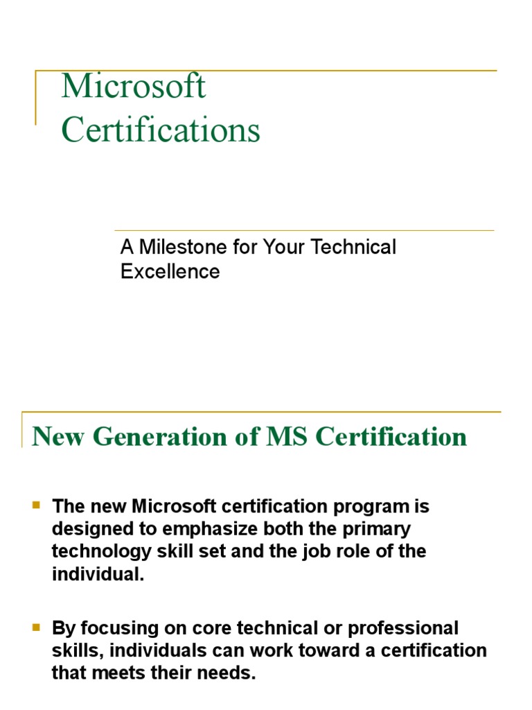 Microsoft Certification Overview Guide | PDF | Share Point | Microsoft ...