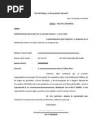 Carta a BCP - Solicitud de Chequeras