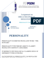 Assignment On Organisational Behaviour: Personality Type A & B