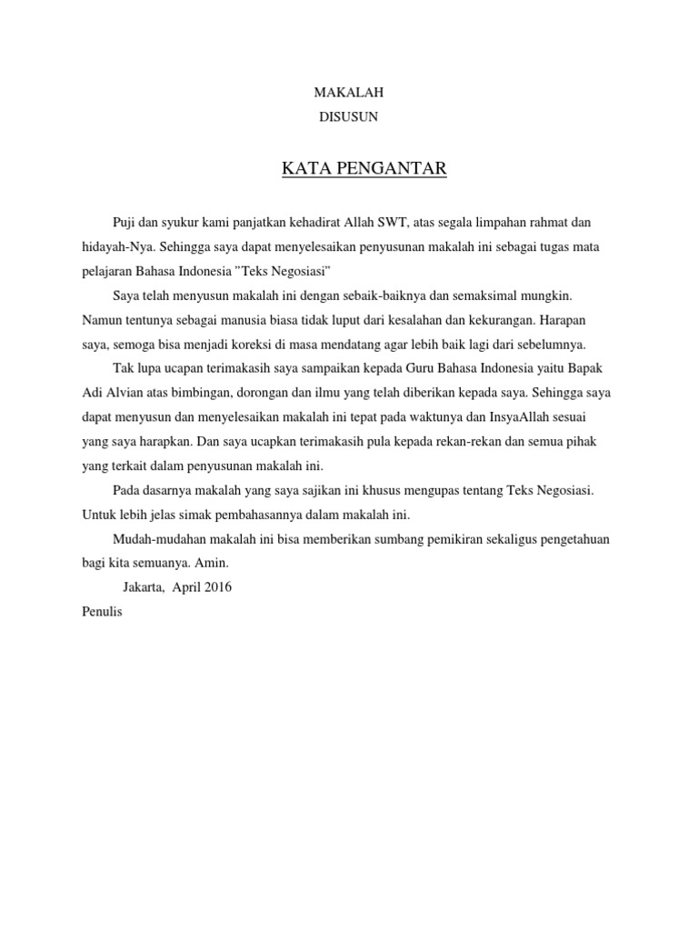 Makalah Teks Negosiasi