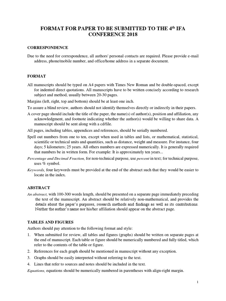 Paper Format Ifa | PDF | Citation | Percentage
