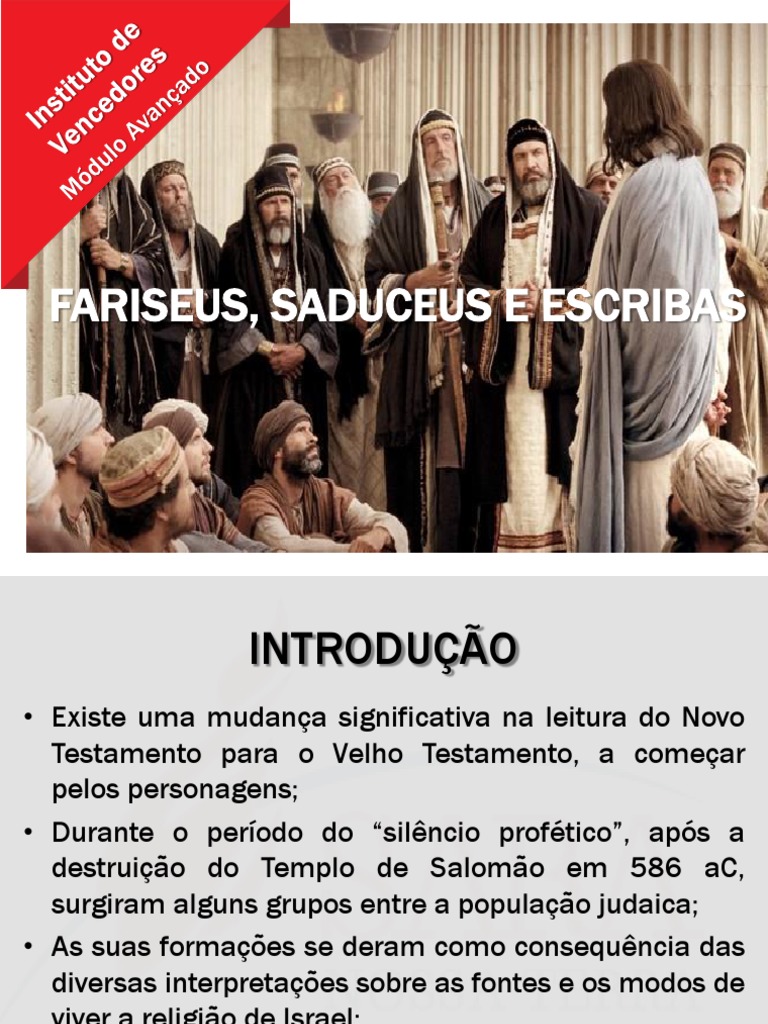Fariseus, Saduceus e Escribas | PDF | Torá | Fariseus
