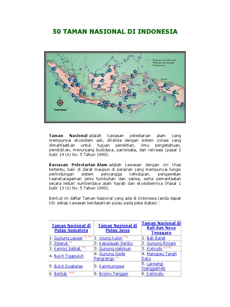 50 Taman Nasional Di Indonesiadocx