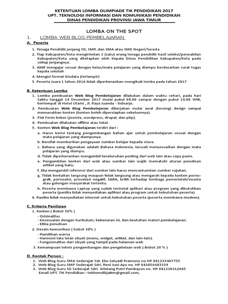 Ketentuan L Olimpiade Tik 2017 Fix