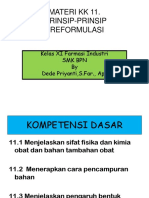 KD 1 Menerapkan Prinsip Preformulasi