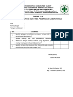 Daftar Tilik Evaluasi Rentang Nilai Hasil Pemeriksaan Lab