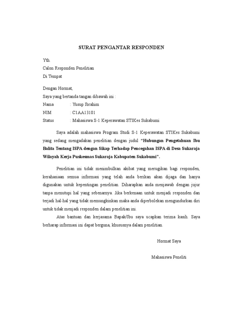 Surat Pengantar Dan Persetujuan Responden