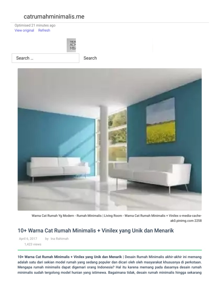 10 Warna Cat Rumah Minimalis Vinilex Yang Unik Dan Menarik Cat Rumah Minimalis Pdf