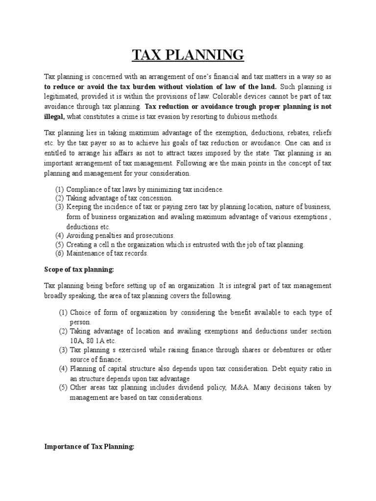 Tax Planning and Managerial Decision PDF Dividend Capital Structure