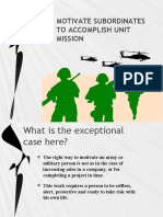 Motivate Subordinates To Accomplish Unit Mission