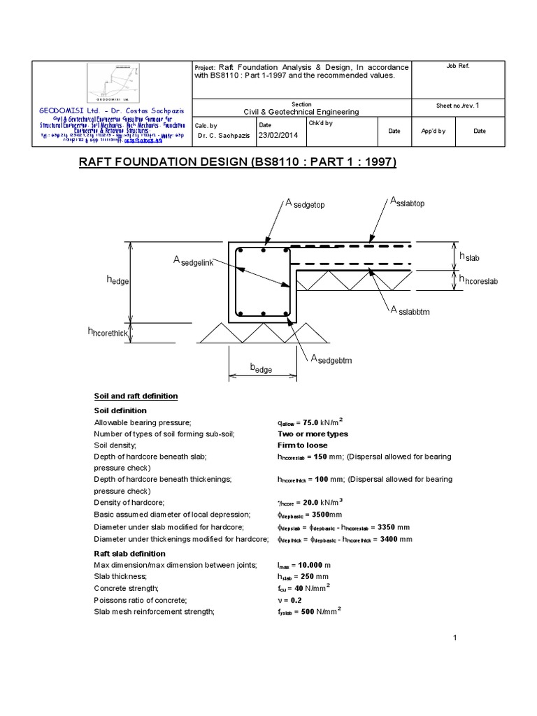 Raft Foundation Design BS8110 | PDF | Geotechnical Engineering | Bending