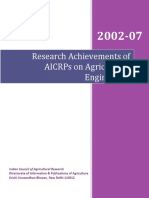 Research Achievements of Aicrps On Agricultural Engineering