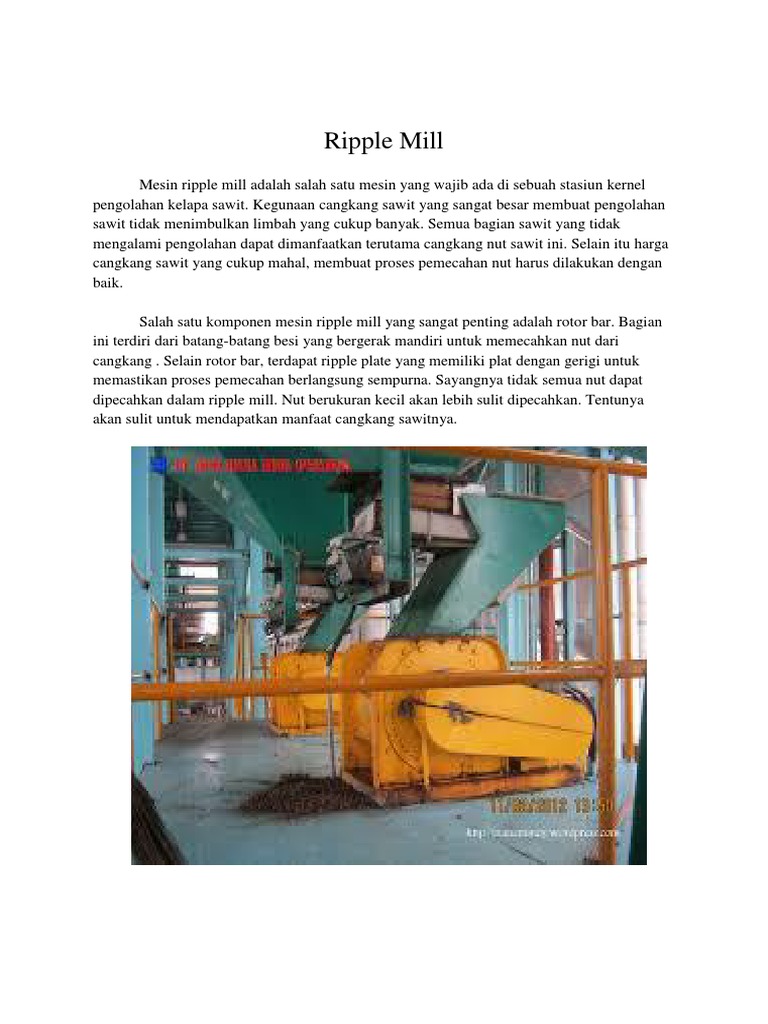 Komponen dan Fungsi Mesin Ripple Mill | PDF