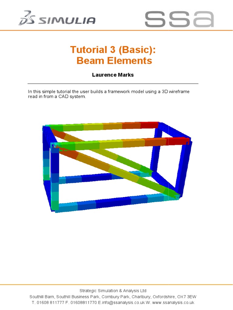 Tutorial 3 Beam Elements Tutorial 3 (Basic) : Beam Elements: Laurence ...