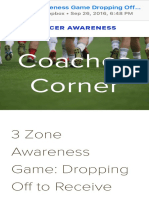 3 Zone Awareness Game Dropping Off To Receive and Turn in Possession - Soccer Awareness