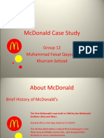 Mcdonald Case Study: Group 12 Muhammad Faisal Qayyum Khurram Sehzad