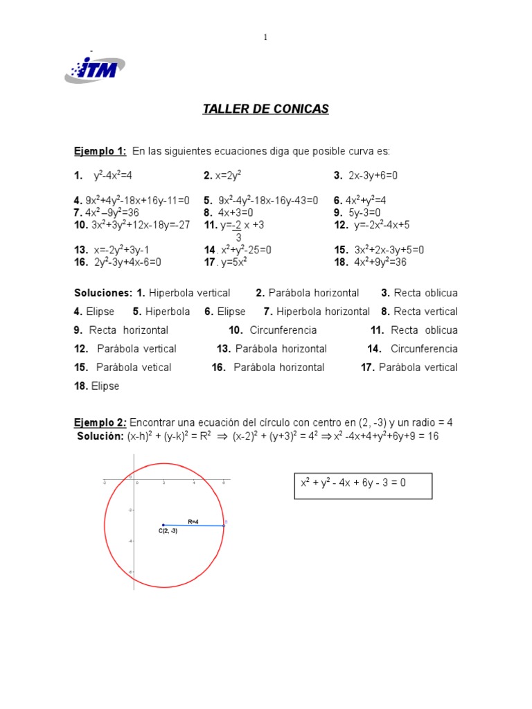 Taller De Conicas Espacio Objetos Geometricos
