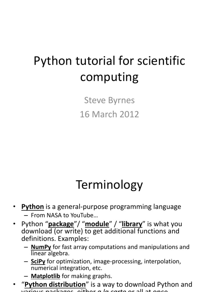 Python Pres | PDF | Python (Programming Language) | Matlab