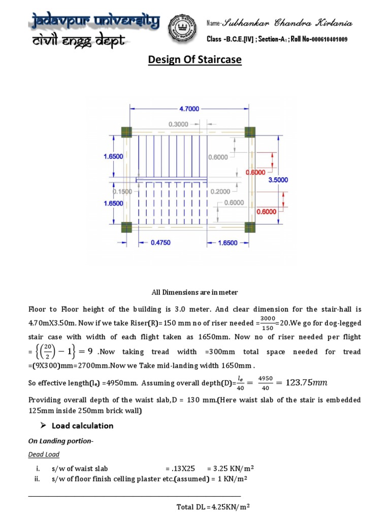 Design of Staircase | Download Free PDF | Stairs | Components