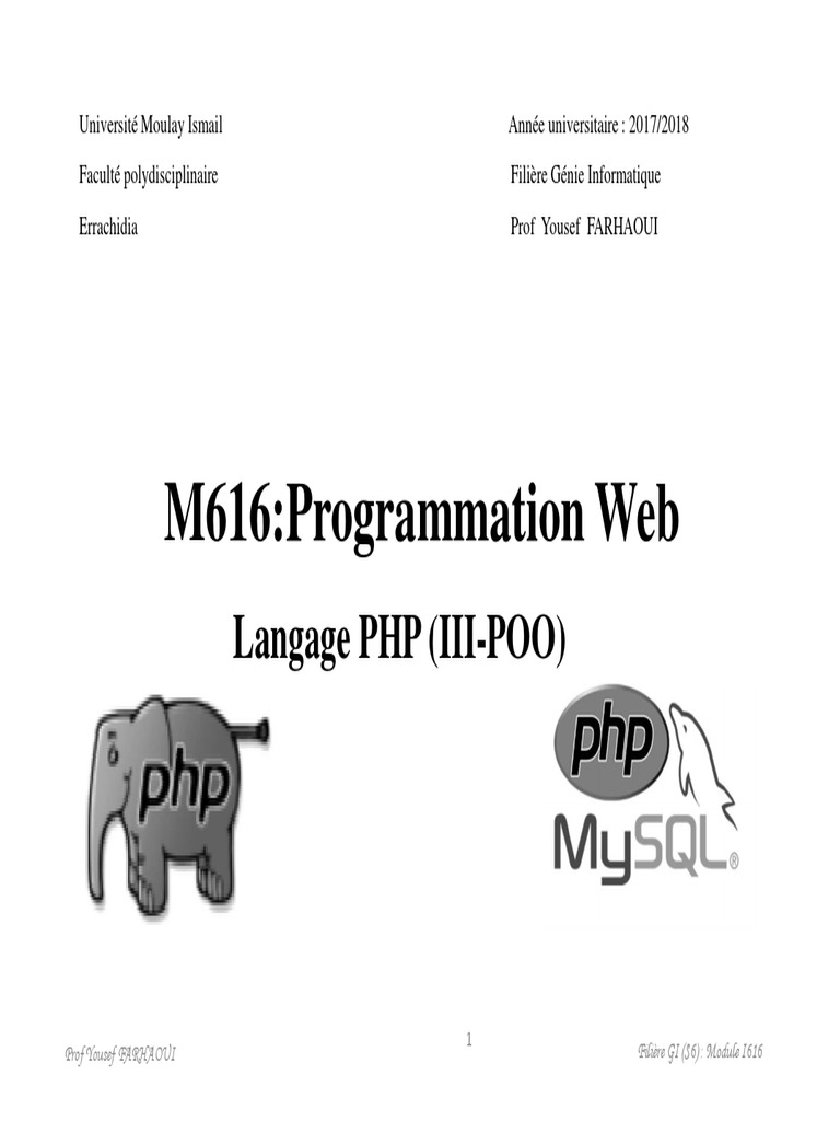Introduction à la Programmation PHP | PDF | Classe (informatique) | PHP