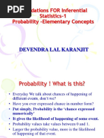 Foundations FOR Inferential Statistics-1 Probability - Elementary Concepts