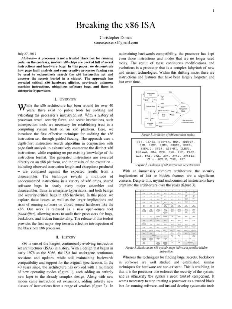 Breaking The x86 ISA | PDF | Central Processing Unit | Digital Electronics