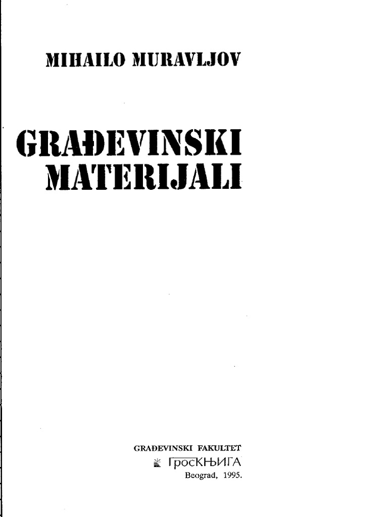 Gradjevinski Materijali PDF | PDF