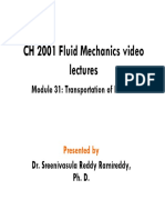 CH 2001 Fluid Mechanics Video Lectures: Module 31: Transportation of Fluids