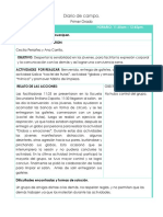 Diario de Campo.: Fecha: 17-03-2017 Horario: 11:30am - 12:45Pm