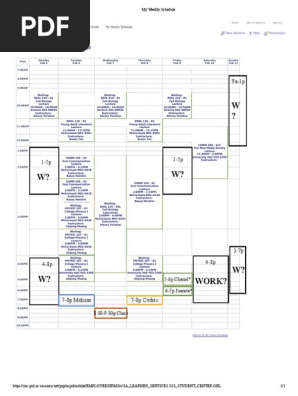 My Weekly Schedule Spring II