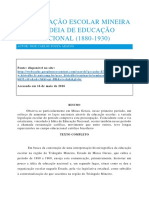 A Legislação Escolar Mineira e A Ideia de Educação Nacional