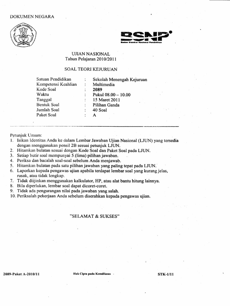 Soal Essay Teori Kejuruan Multimedia Masnurul