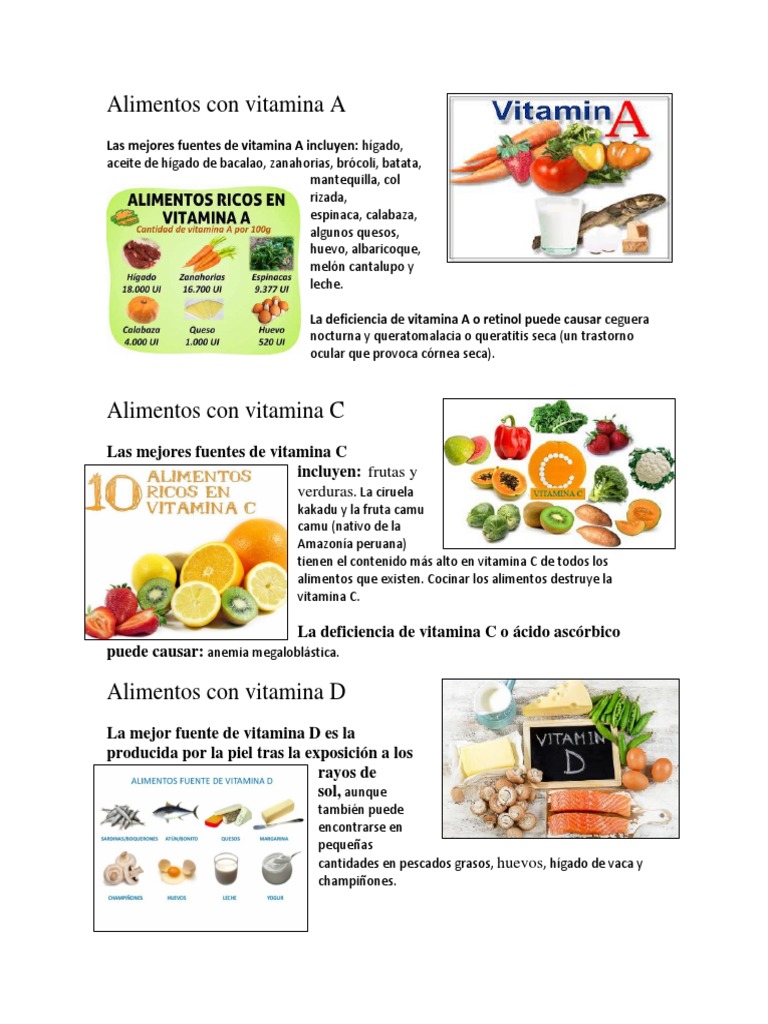 Alimentos ricos en vitamina A | PDF | Vitamina a | Vitamina