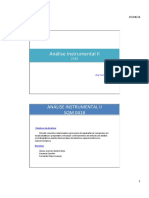 Análise Instrumental II: Cromatografia e Espectrometria de Massas