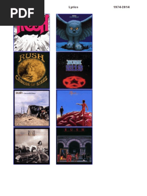 All Rush Song Lyrics Albums From 1974 To 14 Pdf Nature
