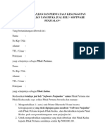 Surat Pernyataan Kesanggupan Pengembalian Uangmuka Penjualan