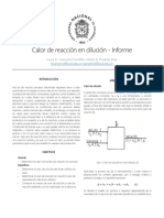 Calor de Reacción en Solución - Informe